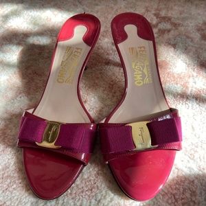 Salvatore Ferragamo kitten heel slides